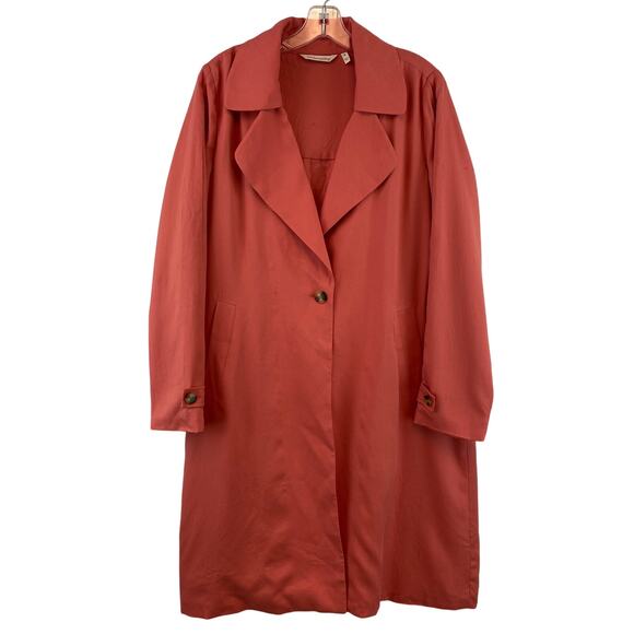Soft Surroundings Jackets & Blazers - Soft Surroundings Salmon Pink Town and Country Pleated Trench Coat Size Medium